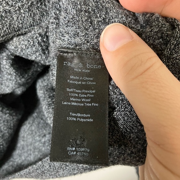 Rag & Bone Pullover Sweater Women’s Sz L Gray 1/4 Button Long Sleeves Casual‎ - Picture 3 of 8